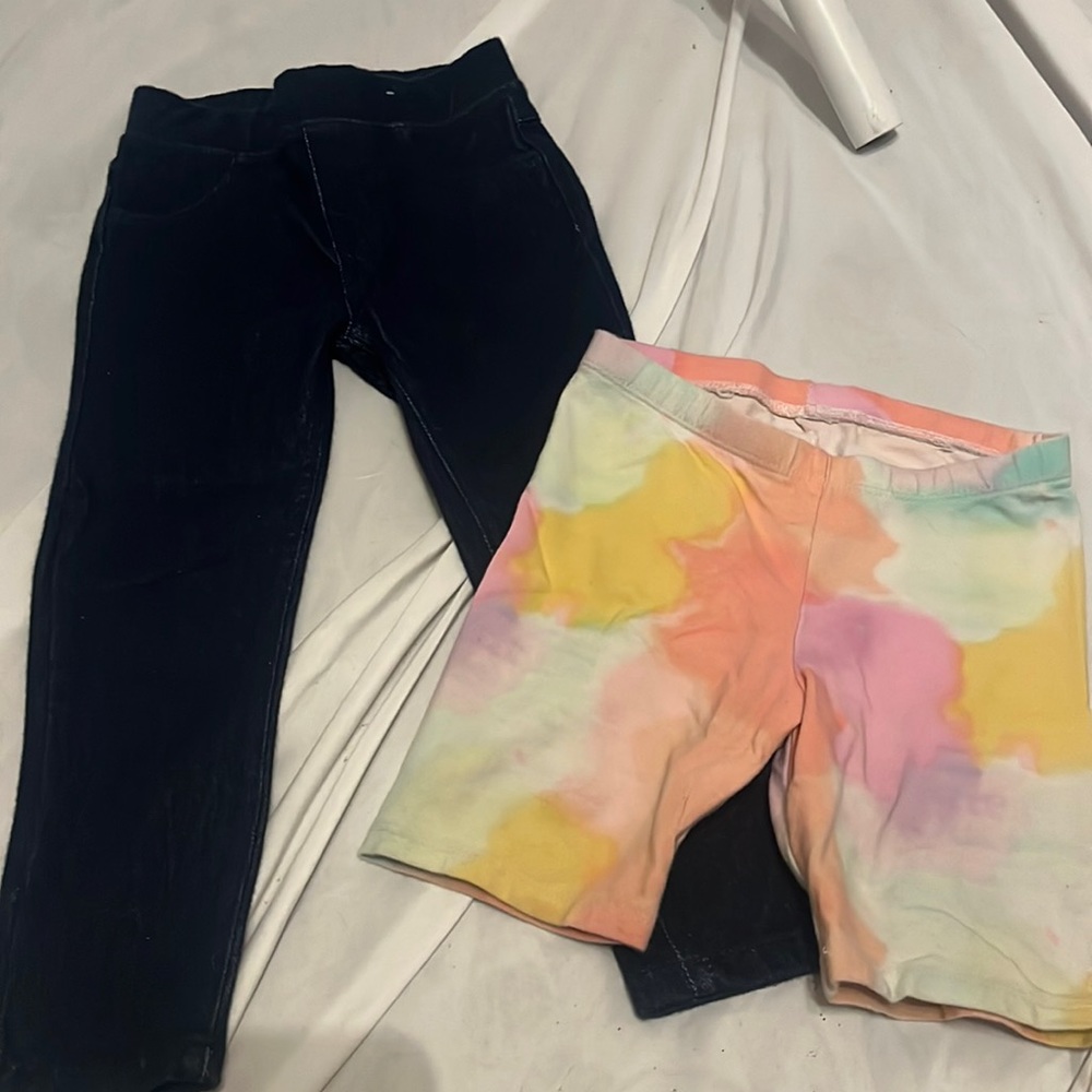 Dark Blue Jeggins and Tie Dye Shorts